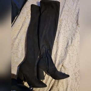 Steve Madden black suede knee high boots